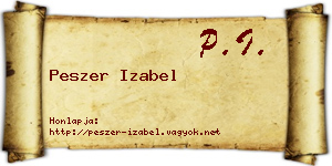Peszer Izabel névjegykártya